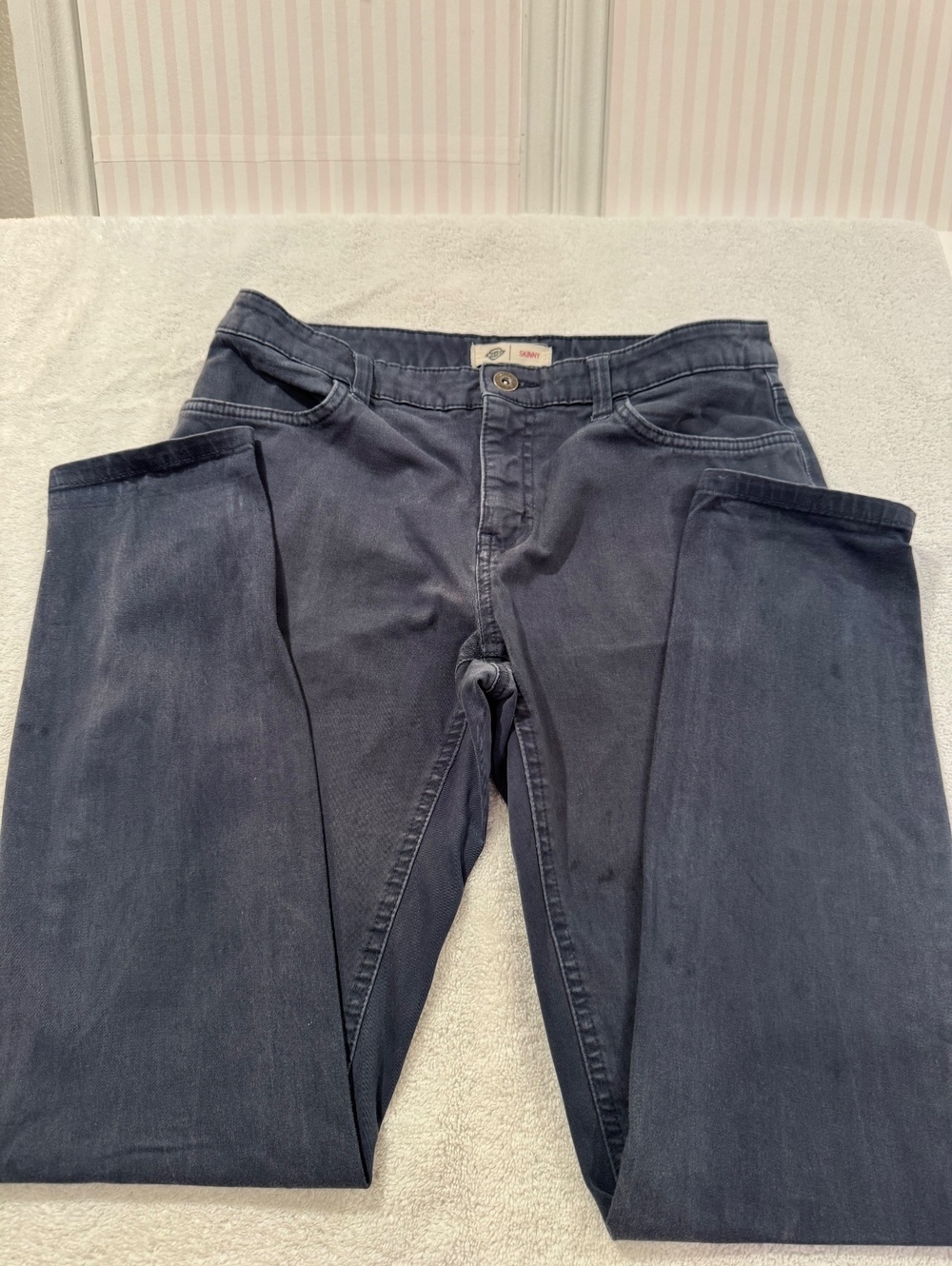 Dickies Women’s Skinny Pants Size 6 Regular Charcoal Blue Stretch Cotton